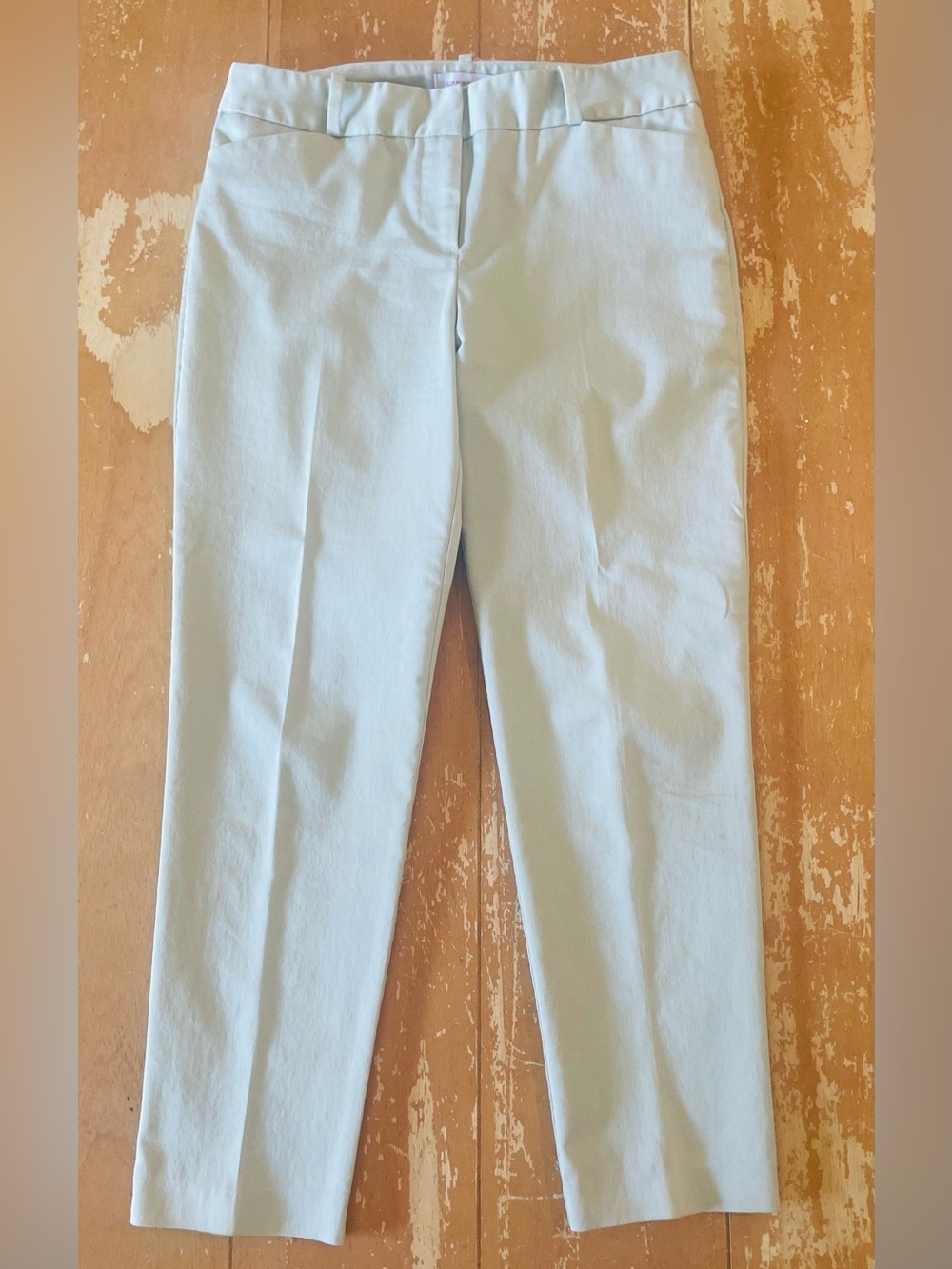 Liz Claiborne Pale Mint Green Tailored Straight Leg Pants Women’s Size 4 Stretch